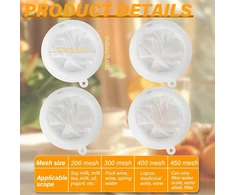 Pavlleen smulkus sietelis, filtro koštuvas, 100/200/400/450 akių, lengvai valomas, virtuvinis koštuvas, plastikinis koštuvas sultims, pienui, kavai, sojų pienui, 4 vnt.
