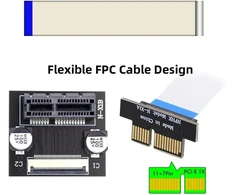 Pci-e Express 1x prailginimo laidas, 10 cm, kampinis
