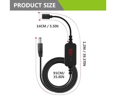 Pd į Dc adapterio kabelis, 5v/9v/12v/15v/20v, maršrutizatoriaus kabelis Usb boost keitiklis Dc skaitmeninis ekranas, 34 Dc keitiklio galvutės, Typec Male į Dc5521 Male maitinimo kabelis su Dc keitiklio galvutėmis