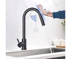 Pds virtuvinis maišytuvas juodas matinis jutiklinis
