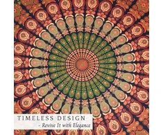 Peacock Mandala gobelenas, 182.9 cm aukso žalumo apvali staltiesė hipių sienų dekoracija trippy gobelenai bohemiška boho patalynė indiška rankų darbo gryna medvilnė