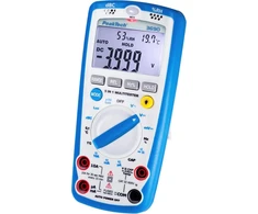 Peaktech 3690 - skaitmeninis 5-in-1 multimetras ir Peaktech P 8200 - matavimo priedų rinkinys skaitmeniniam multimetrui, elektronikos asortimentas su bandymo kabeliu, laboratoriniais laidais, bandymo laidais, krokodilo spaustukais