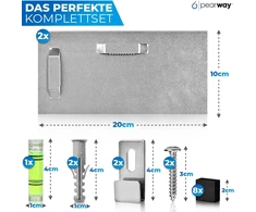 Pearway™ profesionalus veidrodžio pakabukas su priedais i maksimalus laikymas dėl 3m juostos i veidrodžio laikiklis i veidrodžio pakabukas i pakabukas akrilo stiklo paveikslams i veidrodžio tvirtinimas prie sienos i paveikslų kabliukai