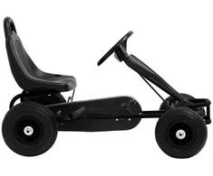 Pedalais minamas kartingas su pneumat. padangomis, juodas