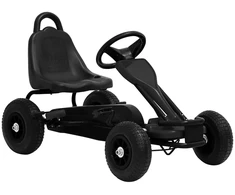Pedalais minamas kartingas su pneumat. padangomis, juodas