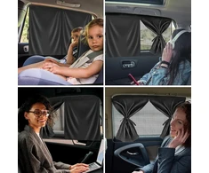 Pemotech apsauga nuo saulės kūdikiams automobilyje, 2 vnt., magnetinė, apsauga nuo uv spindulių, tvari ir aukštos kokybės dviguba apsauga, apsauga nuo saulės automobilyje, vaikams, tinka 99% automobilių, privatumas jūsų šeimai