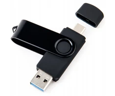 Pendrive 32 Gb Usb 3.0 / Usb-c, metalinis, juodas