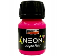 Penosil Neoniniai Uv švytintys akriliniai dažai Pentart, meniniai, ryškūs, 30 ml, rožiniai