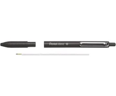 Pentel Bx470-a Izee automatinis tušinukas su metaliniu spaustuku, 0.5 mm linija, juodas, papildymas Bx470-a [12 vnt. pakuotė]