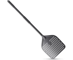 Perforuotas picos kastuvas pagamintas iš kieto anoduoto aliuminio, 30 cm / 12 colių picos mentė su ilga nuimama rankena, 112 cm bendro ilgio metalinis duonos kastuvas picos serveris picų kepimui