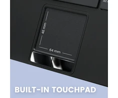 Perixx Periboard-425 laidinė mini Usb klaviatūra su jutikliniu kilimėliu, X tipo žirkliniai klavišai, baltas apšvietimas, 2 Usb šakotuvai, kompaktiška, Jav anglų kalba