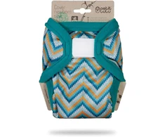 Petit Lulu Pul kelnaitės (2–6kg) su velcro užsegimu naujagimiams, daugkartinės kelnaitės, medžiaginės sauskelnės naujagimiams, pagaminta Es (megztas ševronas)