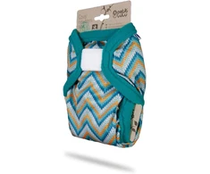 Petit Lulu Pul kelnaitės (2–6kg) su velcro užsegimu naujagimiams, daugkartinės kelnaitės, medžiaginės sauskelnės naujagimiams, pagaminta Es (megztas ševronas)