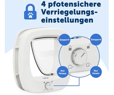 Petsafe didelės katės durelės - vidaus ir išorės durelių atvartas katėms ir mažiems šunims - stūmimo ir sukimo 4 krypčių užraktas saugumui - švelniai užsidarantis atvartas saugumui