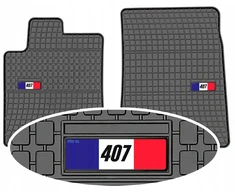 Peugeot 407 2004-2011 Guminiai kilimėliai Prismat Priekis automobiliui + Emblema