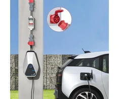 Pfloge® Cee adapteris, 32a į 16a adapteris su grandinės pertraukikliu 5 kontaktų 400v jungtis didelės srovės adapteris, Ip 44, Cee ilginamasis laidas 1 m