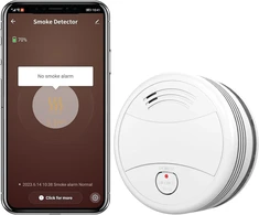 Pgst Wifi dūmų detektorius, dūmų signalizacija su keičiama baterija, Tuya programėlės arba Smart Life programėlės pranešimai, tinklinis dūmų detektorius su 85 Db pagal Ce ir En 14604 standartą, 1 vnt.