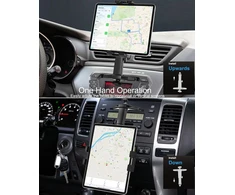 Phichy planšetinio kompiuterio laikiklis į cd grotuvo lizdą automobilyje, skirtas 4.7-13 colių ipad, 360° pasukamas reguliuojamas laikiklis skirtas ipad pro/air/mini, išmaniesiems telefonams, galaxy tab, fire hd, iphone