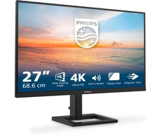 Philips 27e1n1900ae - 27 colių Ultra Hd monitorius, reguliuojamo aukščio, su garsiakalbiais, Hdr10 (3840x2160, 60 Hz, 2x Hdmi 2.0, Usb-c (65w Pd), Usb šakotuvas) juodas