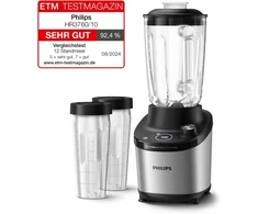 Philips 7000 Series didelio našumo trintuvas - Problend Ultra technologija, 1500 W, 2 l stiklinis indas, greito pasirinkimo programos kokteiliams ir sriuboms, Homeid programėlė, indaplovėje plaunamos dalys (hr3760/10)
