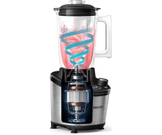 Philips 7000 Series didelio našumo trintuvas - Problend Ultra technologija, 1500 W, 2 l stiklinis indas, greito pasirinkimo programos kokteiliams ir sriuboms, Homeid programėlė, indaplovėje plaunamos dalys (hr3760/10)