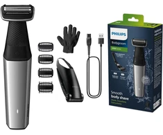 Philips Bodygroom Series 5000, vandeniui atsparus trimeris intymioms vietoms ir kūnui, švarus ir patogus skutimas, pilnas kūno priežiūros rinkinys, įskaitant nugarą, 60 minučių veikimo trukmė, modelis Bg5021/16