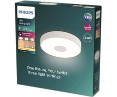 Philips Coiner Sceneswitch Led lubinis šviestuvas, apvalus, 24 W, 2700 liumenų, 2700 K, baltas, Ip20, šilta balta šviesa, 3 šviesos nustatymai