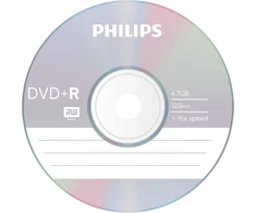 Philips Dvd-r didelės spartos diskai (4.7 Gb / 120 minučių vaizdo įrašo, 1-16x greitis, 25 vnt. dėžutė)