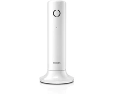 Philips laidinis telefonas M4501w/01 – kompaktiškas dizainas – Hq garsas ir skambinimas laisvomis rankomis – telefonų knyga iki 50 vardų – Eco režimas – 16 valandų pokalbių trukmė – baltas