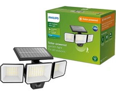 Philips lauko saulės energijos sieninis apsaugos šviestuvas Nysil 8.7 W, dienos šviesa ir judesio jutiklis, 5000 kelvinų, Ip44 atsparus oro sąlygoms, juodas