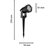 Philips Lauko žemos įtampos prožektoriai Caper, 3 vnt. rinkinys, 3 x 1,5 W, 24 V, 2700 Kelvinų, Ip67 atsparūs vandeniui, juodi