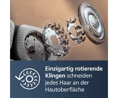 Philips Shaver S9000 elektrinis skustuvas skirtas šlapiam ir sausam skutimui, Lift &amp; Cut skutimosi sistema ir Skiniq technologija, išlankstomas trimeris, valymo stotelė, įkrovimo stotelė, kelioninis dėklas, chromo sidabro spalvos, S9975/54