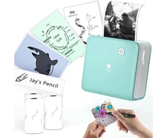 Phomemo mini spausdintuvas, M02 Pro Tiny 300 Dpi mini spausdintuvas išmaniesiems telefonams, kišeninis spausdintuvas, bluetooth terminis spausdintuvas su 3 popieriaus ritinėliais, lipdukų spausdintuvas mokymosi užrašams, nuotraukoms, etiketėms