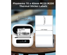 Phomemo terminės etiketės M220 M250 M221 M421 etikečių spausdintuvui, daugiafunkcinė lipni etiketė, adreso etiketė, kainos etiketė, 1 ritinys, 70 x 40 mm, 180 etikečių ritinyje