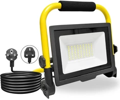 Picaa statybinis prožektorius, 50 W Led prožektorius, 5000 lm, šaltai balta, nešiojamas Led darbo žibintas, Ip66 atsparus vandeniui, darbo žibintas dirbtuvėms, statybvietei, garažui, 6500 K