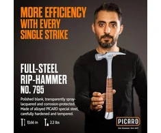 Picard 079510-22 plaktukas su odine rankena ir languotu paviršiumi