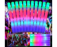Piimnt putplasčio švytėjimo lazdelės vestuvėms, 3 režimų mirksinčios led šviesos lazdelės, 40 cm vakarėlių rinkiniai, švytinčios tamsoje led švytėjimo lazdelės gimtadieniui, koncertui, reivo vakarėliui, 50 vnt.
