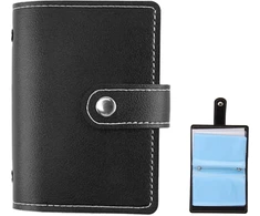 Piniginės kreditinių kortelių dėklas vyrams ir moterims, kortelių dėklas su nfc rfid apsauga, kortelių dėklas su 26 kortelių skyreliais, mažas kreditinių kortelių dėklas, kreditinių kortelių dėklas kreditinėms kortelėms ir ec kortelėms, juodas, juodas