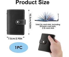 Piniginės kreditinių kortelių dėklas vyrams ir moterims, kortelių dėklas su nfc rfid apsauga, kortelių dėklas su 26 kortelių skyreliais, mažas kreditinių kortelių dėklas, kreditinių kortelių dėklas kreditinėms kortelėms ir ec kortelėms, juodas, juodas