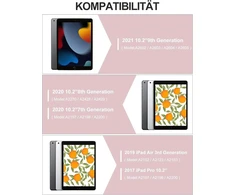 Pink Ipad klaviatūra su dėklu (9-osios/8-osios/7-osios kartos), magnetinė nuimama 7 spalvų apšvietimo Qwertz, skirta Ipad 10.2", Air 3 ir Pro 10.5, Sakura Rožinė