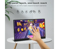 Pisichen nešiojamas jutiklinis monitorius, 15.6 colių fhd 1080p hdr usb-c su dvigubais garsiakalbiais, išorinis hdmi type-c jungtis, skirta pc telefonui XBOX ps4/5 switch