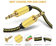 Pkdjfls Aux laidas 3.5 mm audio kabelis Jack kabelis ausinėms, namų/automobilio stereo sistemoms, išmaniesiems telefonams, Mp3 grotuvams ir daugiau - nailonas (1.5 m / 4.5 pėdos)
