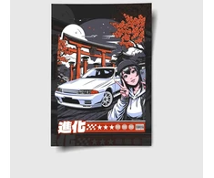 Plakatas ant sienos Nissan Skyline R32 Japan 50x70cm Revoke