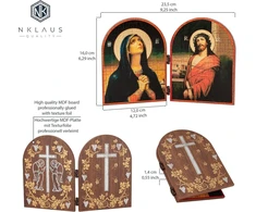Plakatas Nklaus Deva Marija ir Jėzaus ikona diptikas medinis 23.5 x 16 cm krikščioniškas 13826