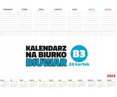 Planavimo kalendoriai 2025 ant stalo B3 su logotipu - 20 vnt.