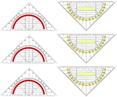 Plandlelee geometriniai trikampiai, 6 plastikinių liniuočių rinkinys, lanksčios liniuotės, su pagalbine sagtimi, lengva piešti grafiką, tinka studentams, biurui, dizainerių tapybai