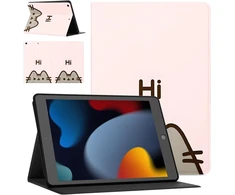 Planšetinio kompiuterio dėklas, skirtas Ipad 9/8/7 10.2", 2021/2020/2019 modeliams, 9-osios/8-osios/7-osios kartos, anime animacinis mielas katės pusheen katės rašto tpu apsauginis dėklas atverčiamas pu odinis atverčiamas dangtelis smūgiams atsparus stova