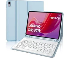 Planšetinio kompiuterio dėklas su klaviatūra Lenovo Tab M11 11" 2024, Mėlynas