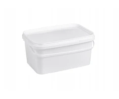 Plastbox baltas stačiakampis kibiras 2,5 l su dangteliu, skirtas maistui