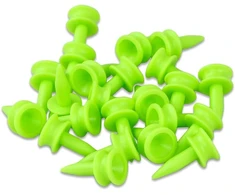 Plastikinės golfo tee, 100 vienetų, 25 mm, mažos žalios golfo tee, spalvota golfo praktika golfo žaidėjams, golfo tee, plastikinė pilis golfo treniruočių klubams lauke ant vejos
